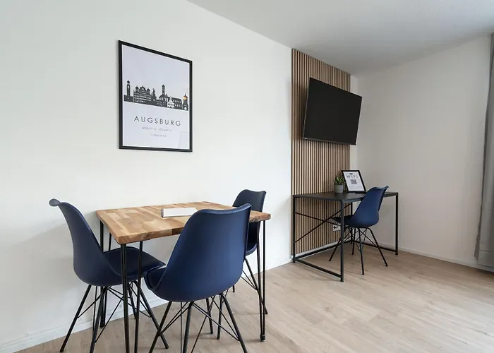 Neu Mozarthaus Center Netflix Arbeitsplatz Apartment Augsburg